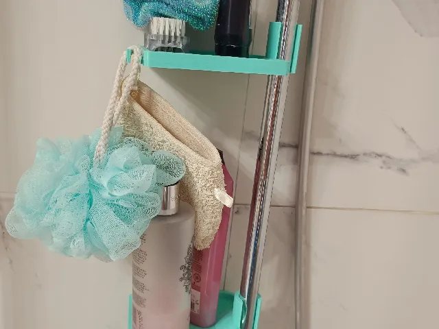 Pipe mounted shower shelf