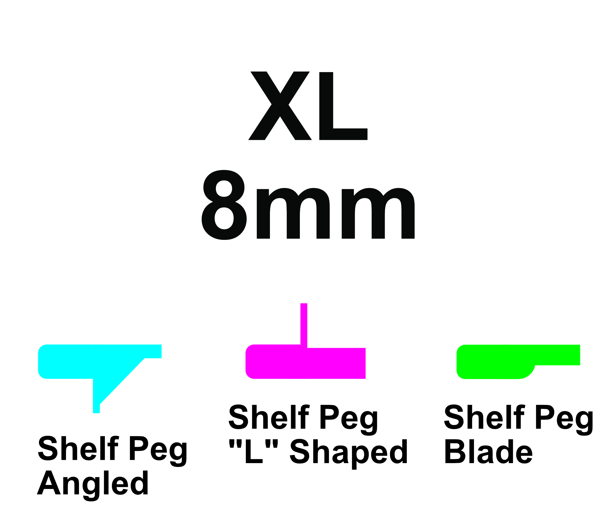 Shelf Peg Brackets (8mm) XL