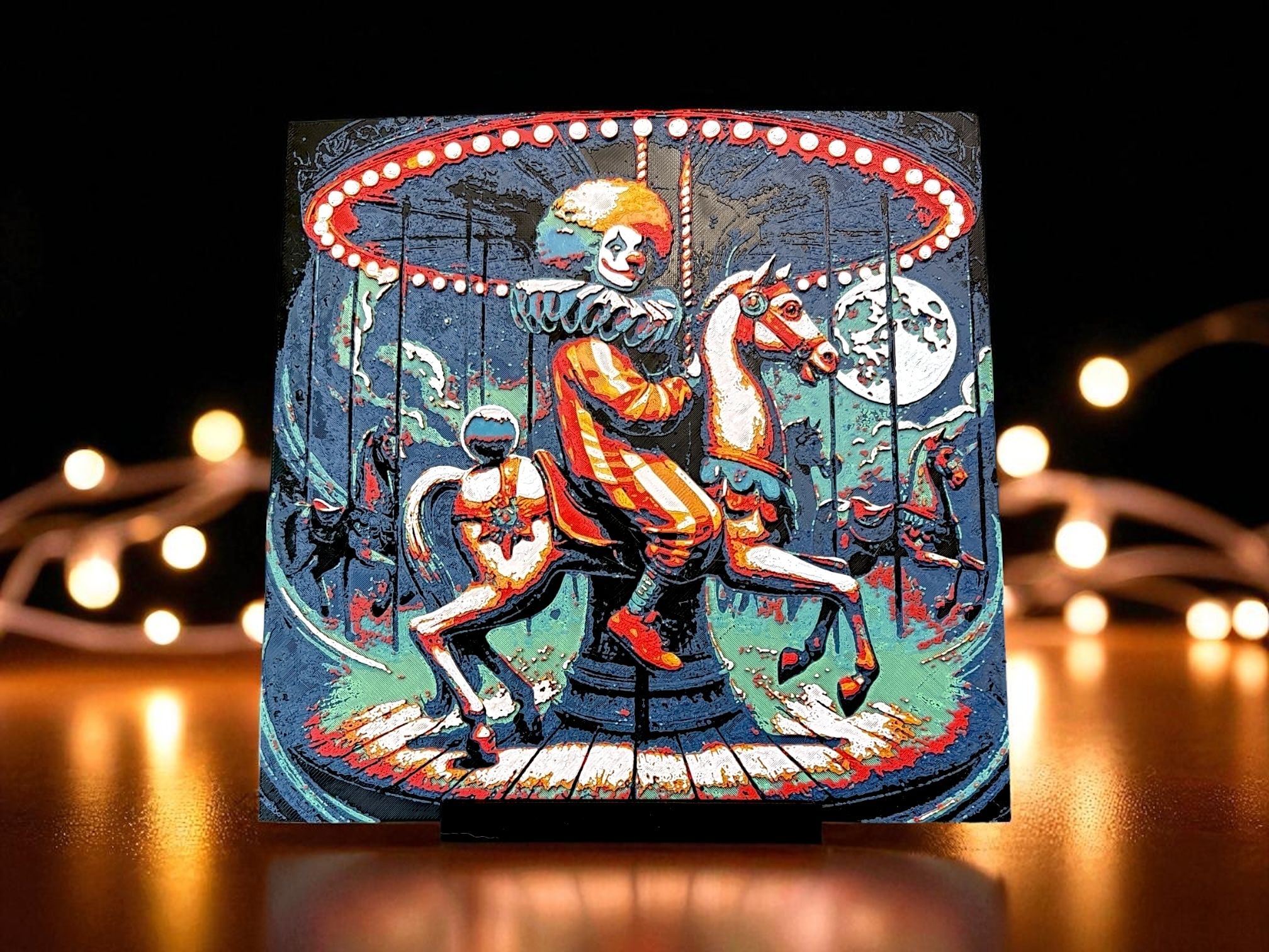 Carousel of Echoes - Creepy Clown - Halloween Hueforge