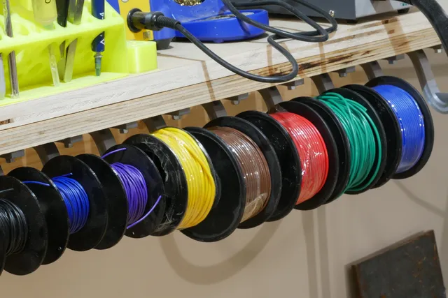 Electrical Wire Spool Hanger with Removable Spools