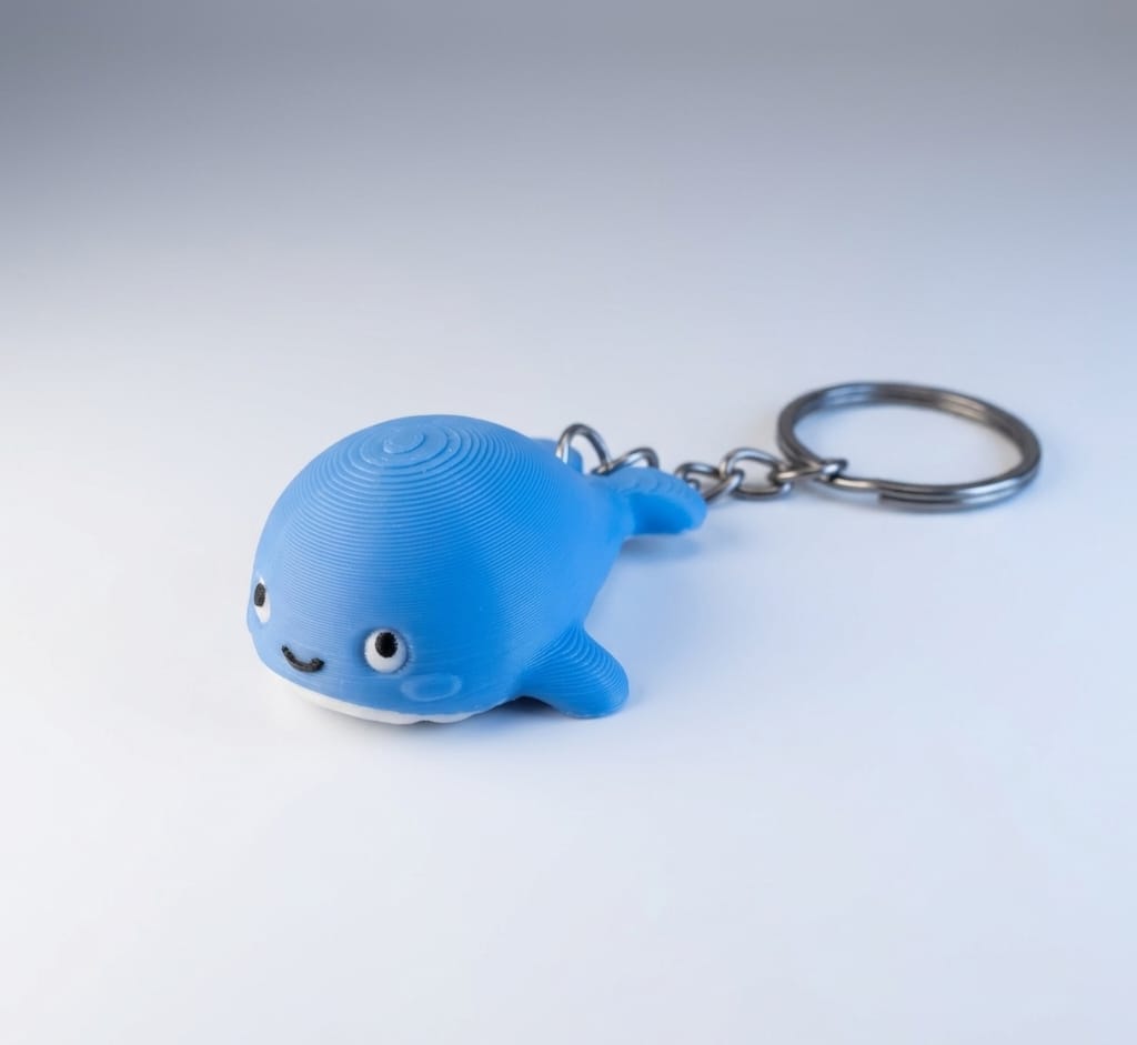 Cute Whale Keychain 3D model