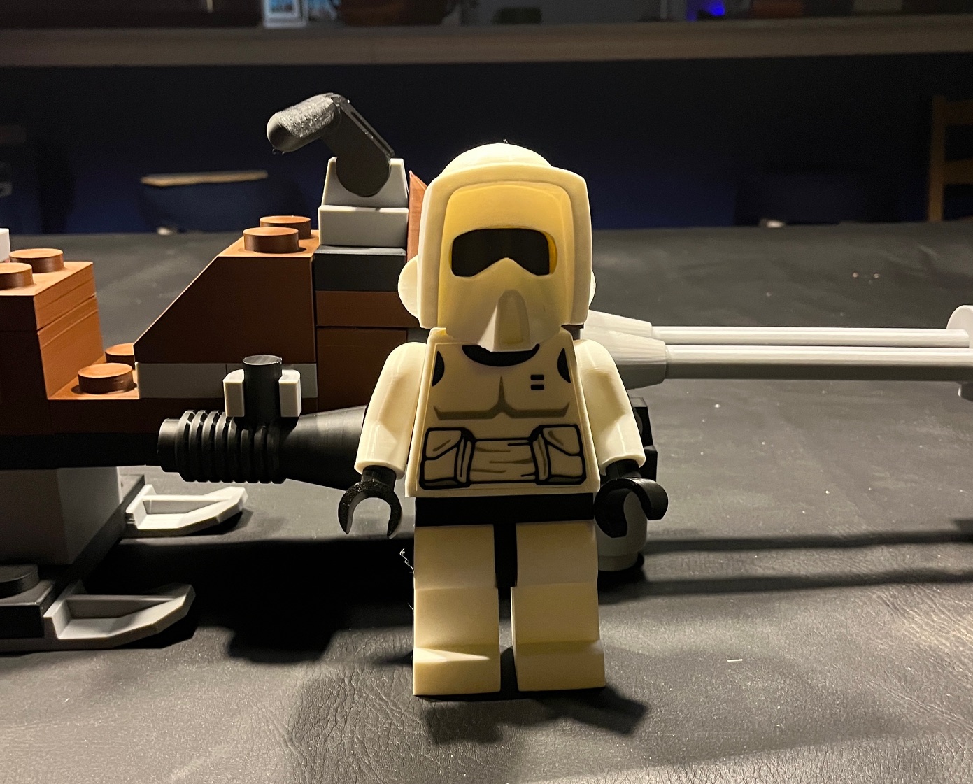 Mega-sized Brick Speeder Bike and Scout Trooper (5:1 scale)