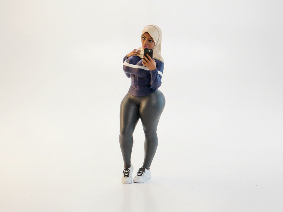 Selfie Lady Figurine Female Figure 3D Printable