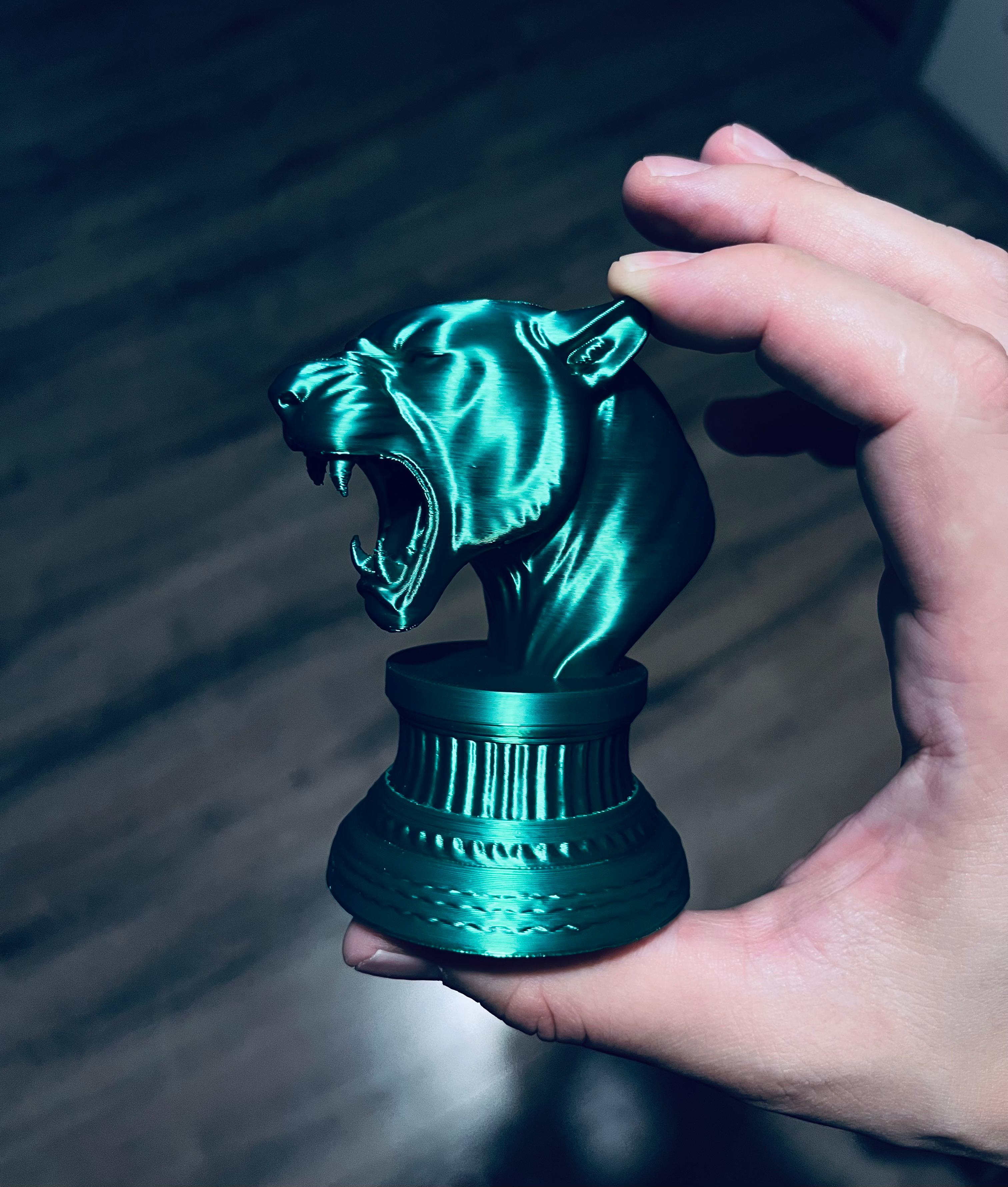 Tiger stand animal miniature head sculpture