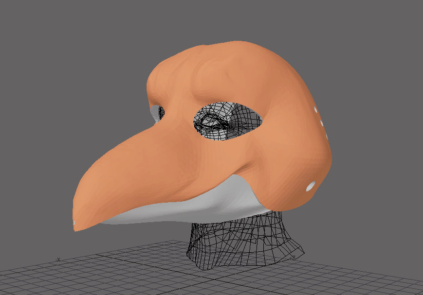 Mask variant of fursuit head base v64