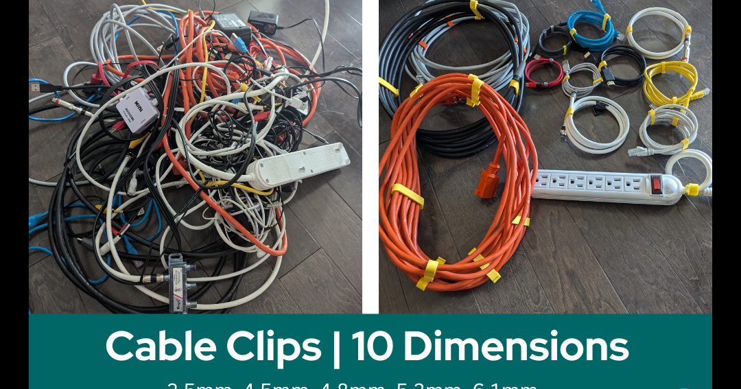 Compact Cable Organizer Clips Set | 10 dimensions by aop | Download ...