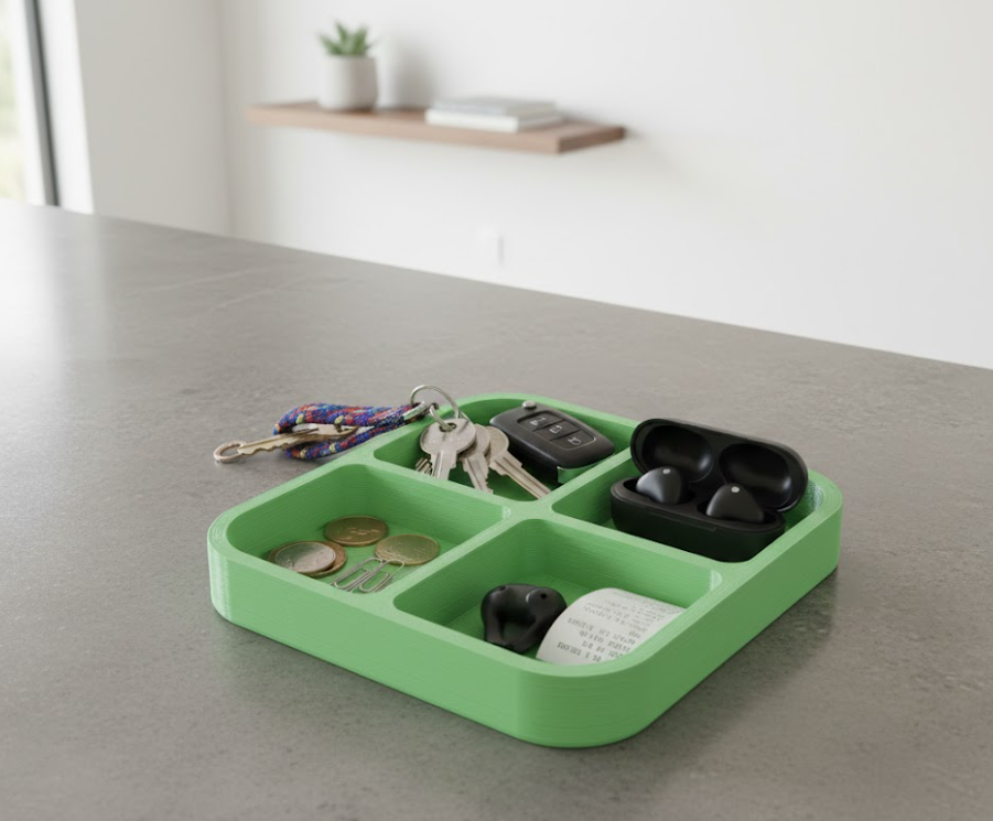 Minimal Desk Key Tray – 3D Printable Organizer