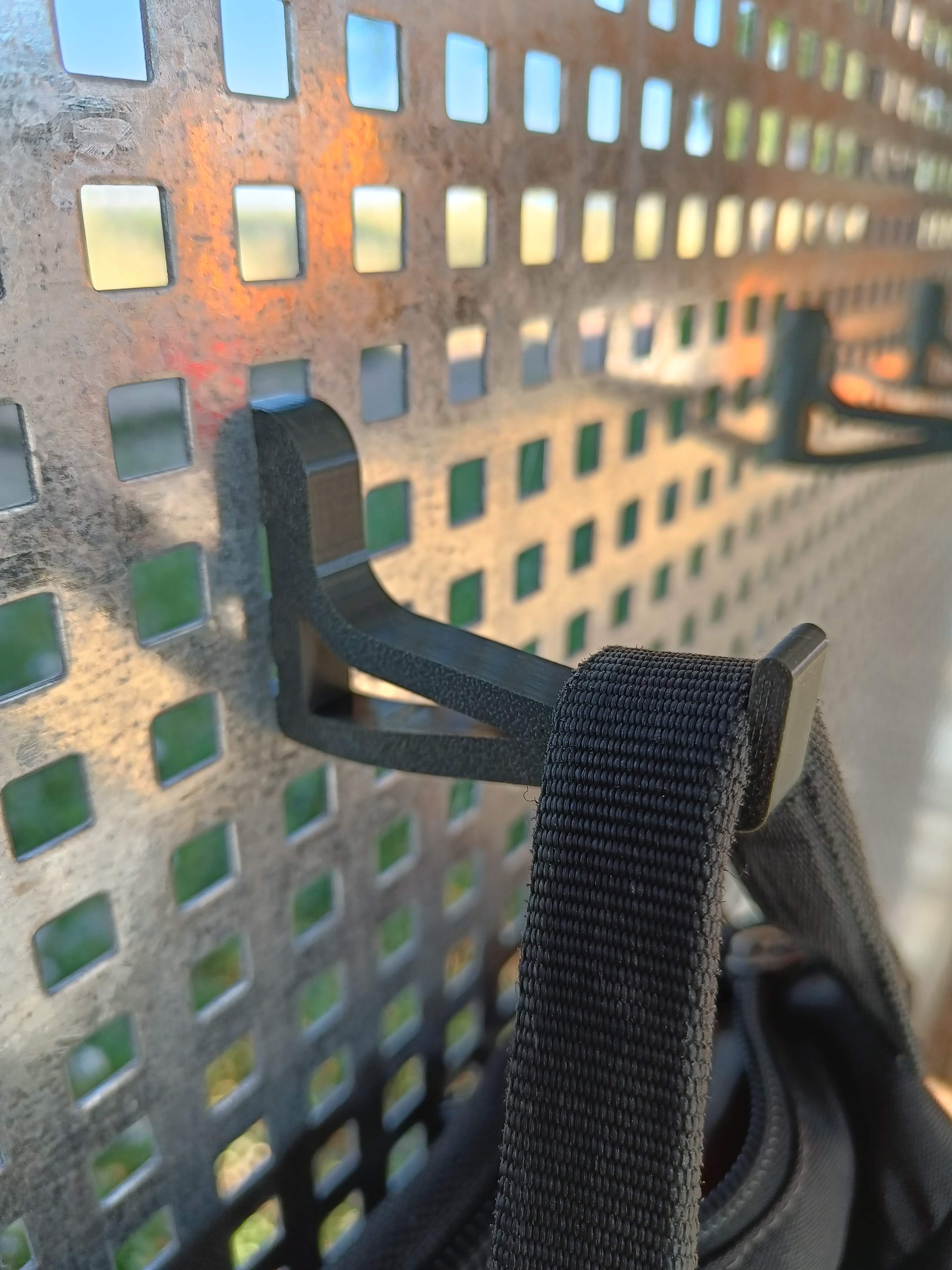 Square Pegboard Hook for plate with 10mm square holes, 1.5mm thickness