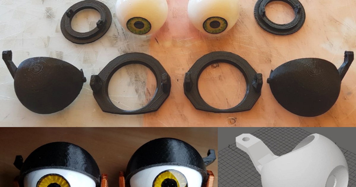 Movable puppet eye and eyelid by Tioh Download free STL model