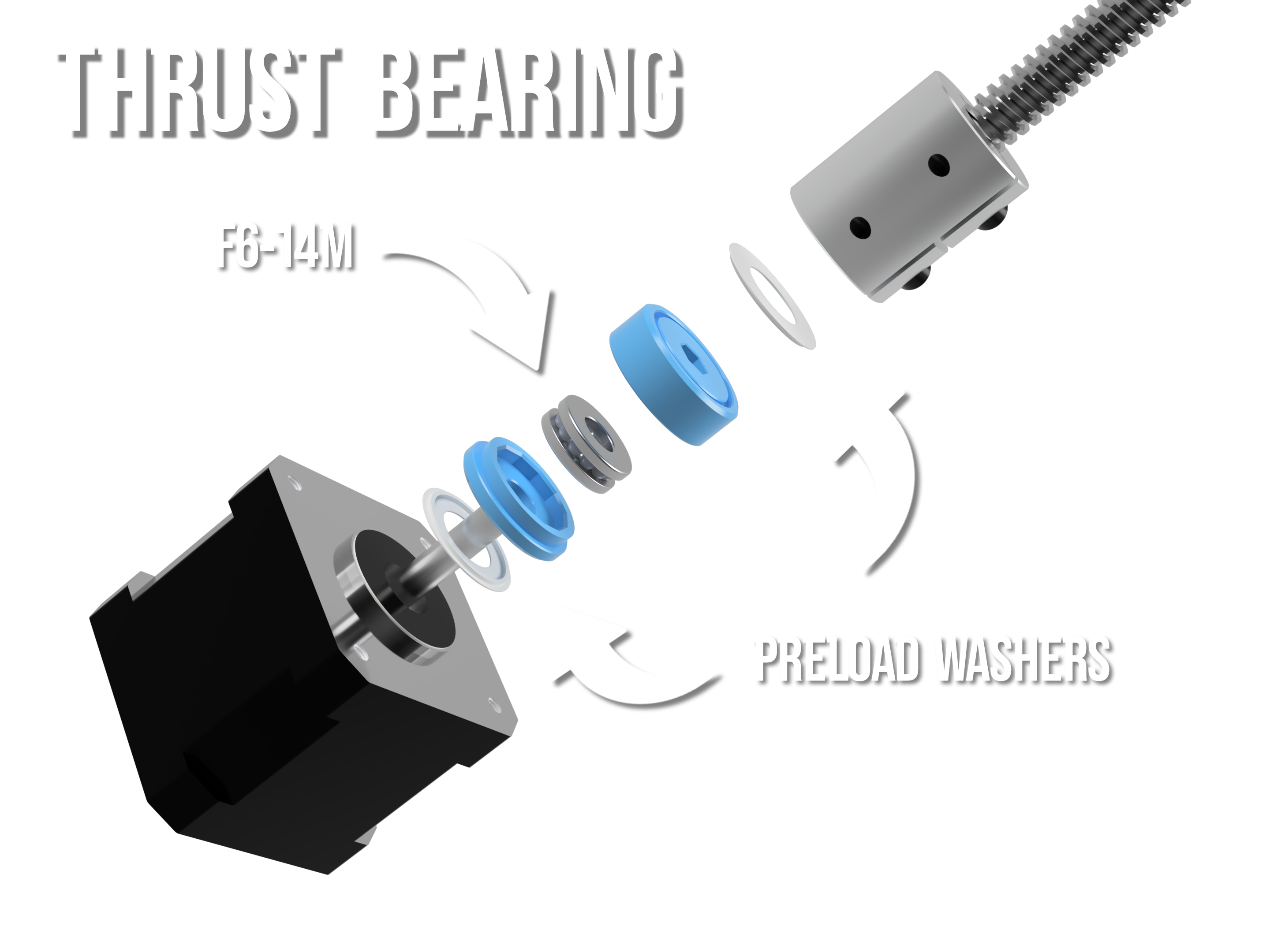 Shaft F6-14M/F10-18M thrust bearing with preload