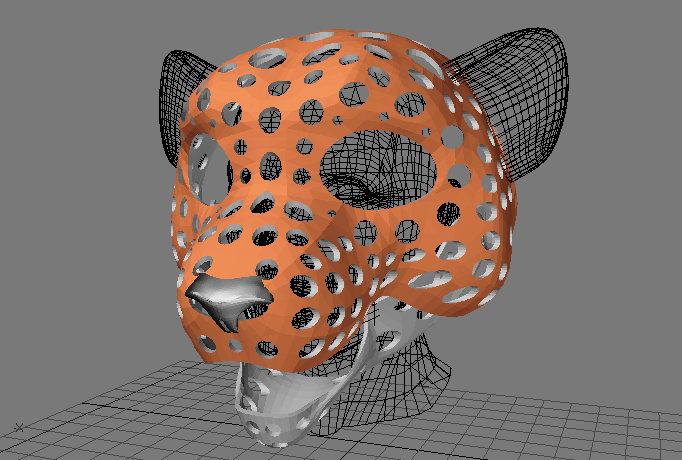 Fursuit- or puppet-head base - version 54 - snow leopard