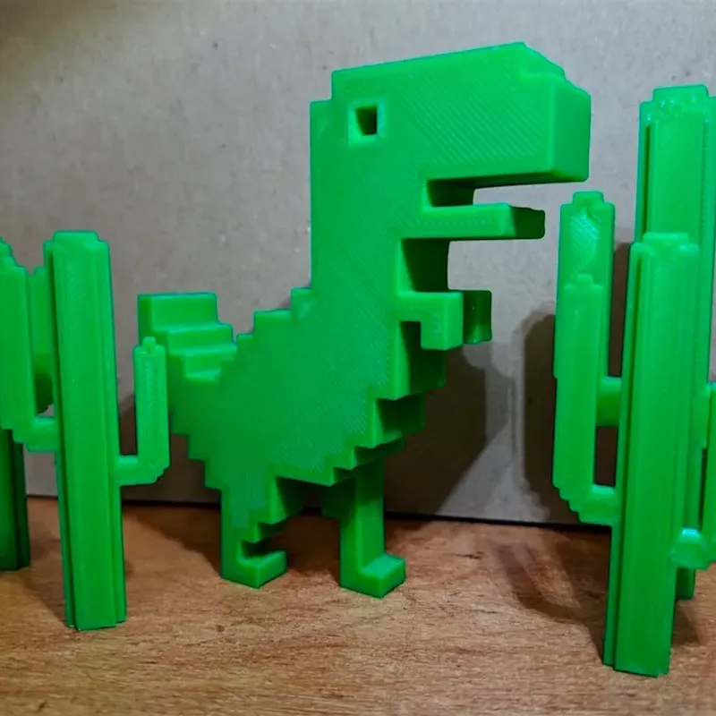 Chrome Dino Charms PACK OF 5 3D Printed Plastic Google Chrome 