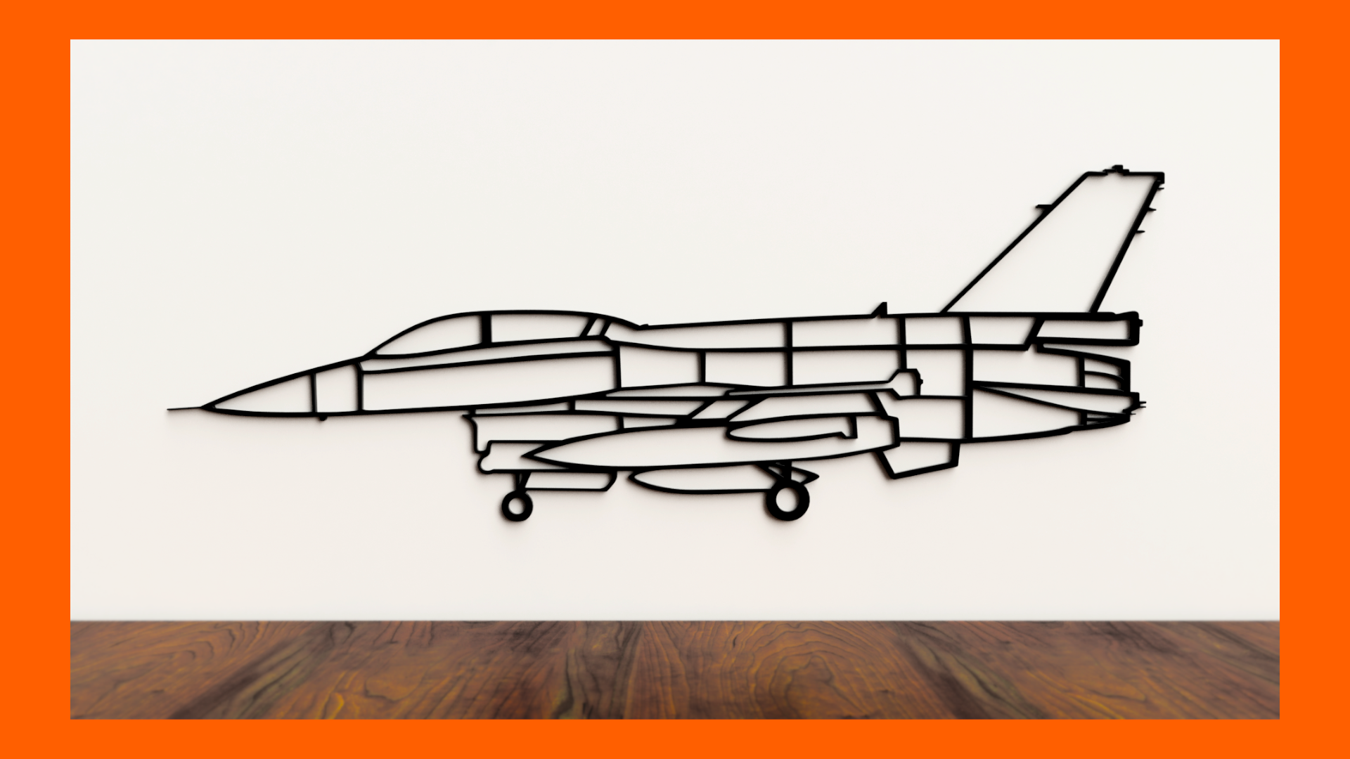 F-16 Wireframe wall art (F16 Fighter Jet)