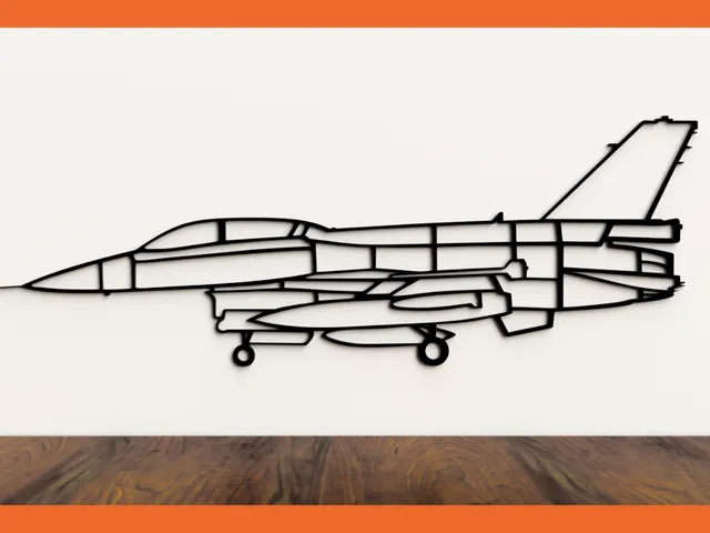 F-16 Wireframe wall art (F16 Fighter Jet)