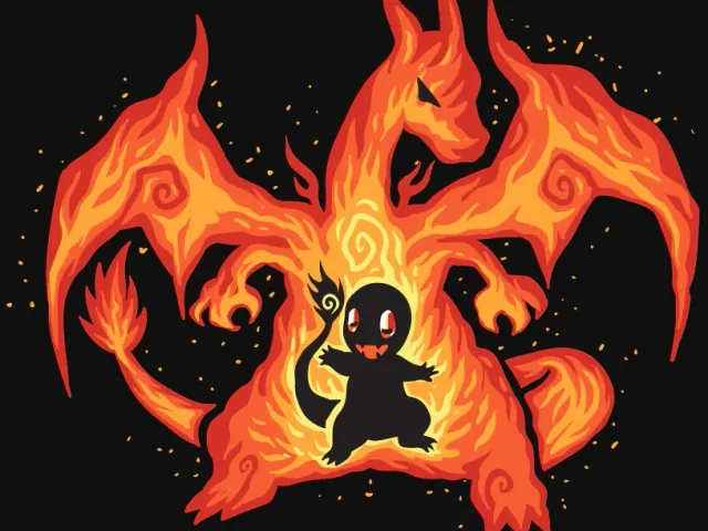 Charmander/Charizard Evolution Hueforge Artwork