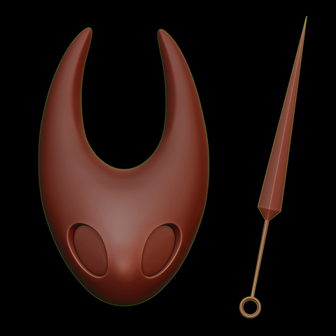 Hornet Mask/Helmet + Needle - Hollow Knight Silksong cosplay - Separated for 3d print