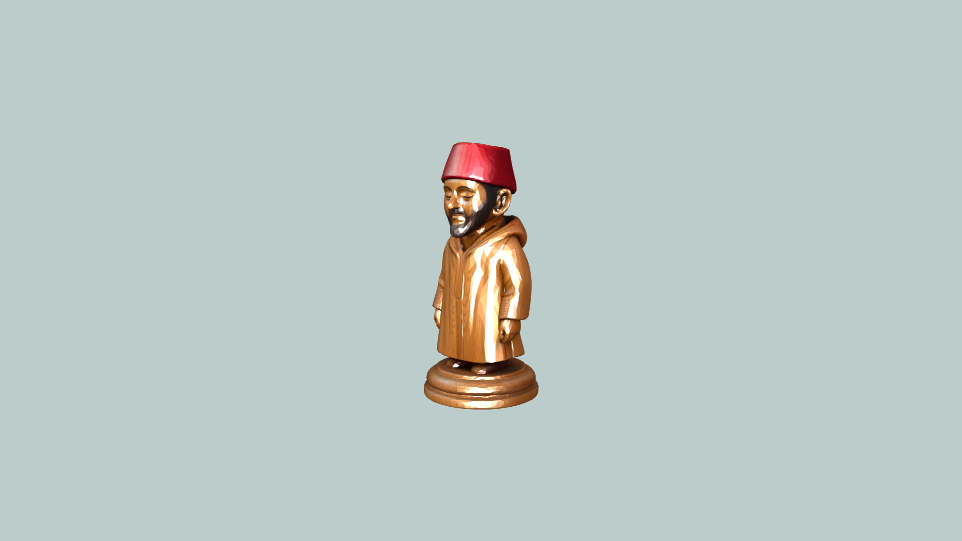 Arabic Man Chess Figurine STL – Maghreb Style for 3D Printing