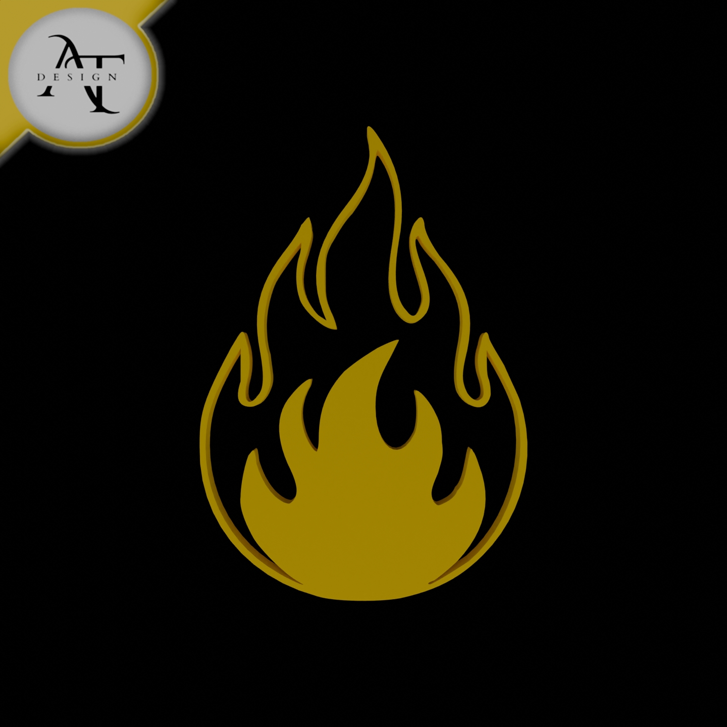 Simple Flame Symbol - 2D Art