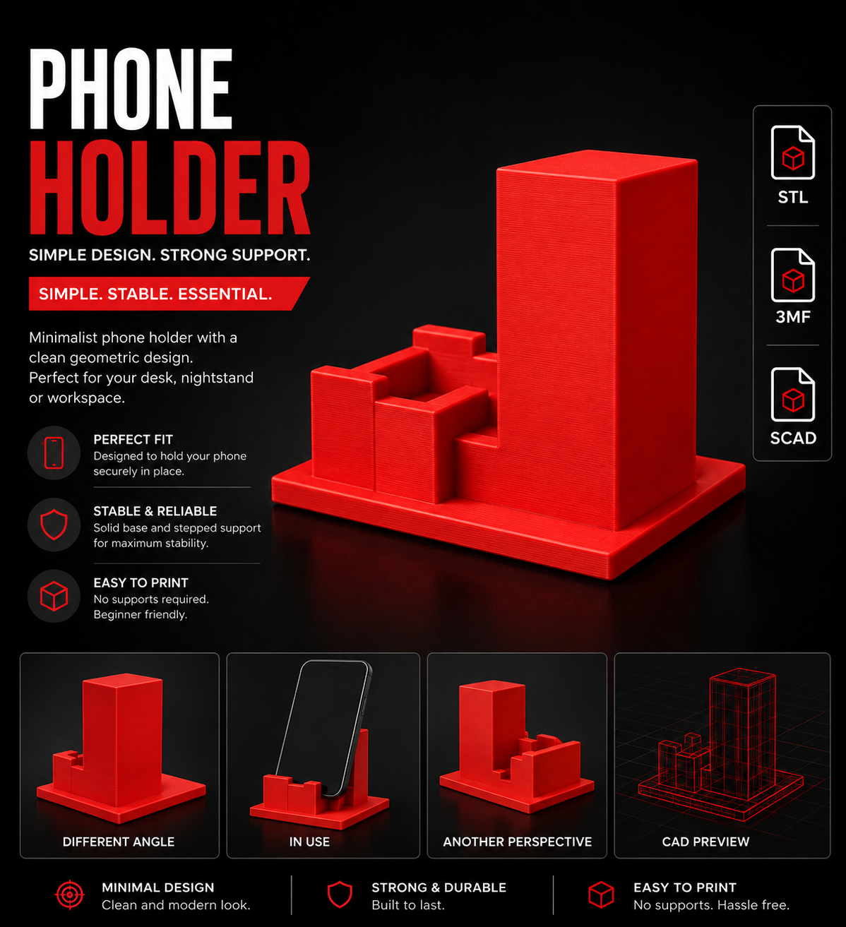 Modern Minimalist Phone Stand