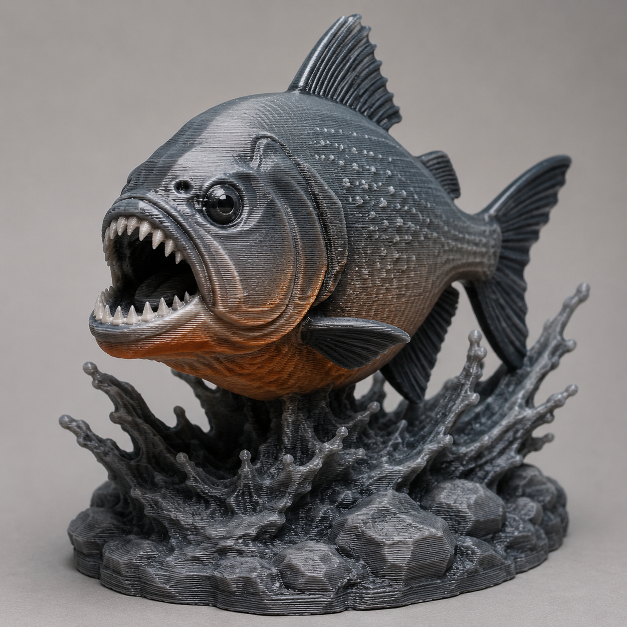 Piranha with wave backdrop - Piranha mit Wellenkulisse