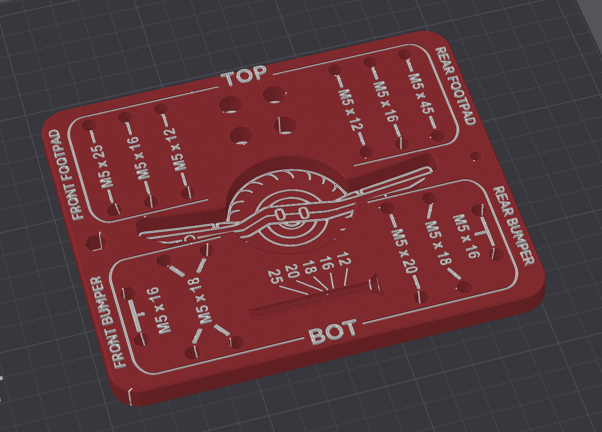 X7 Bolt tray with recessed tiny screw tray
