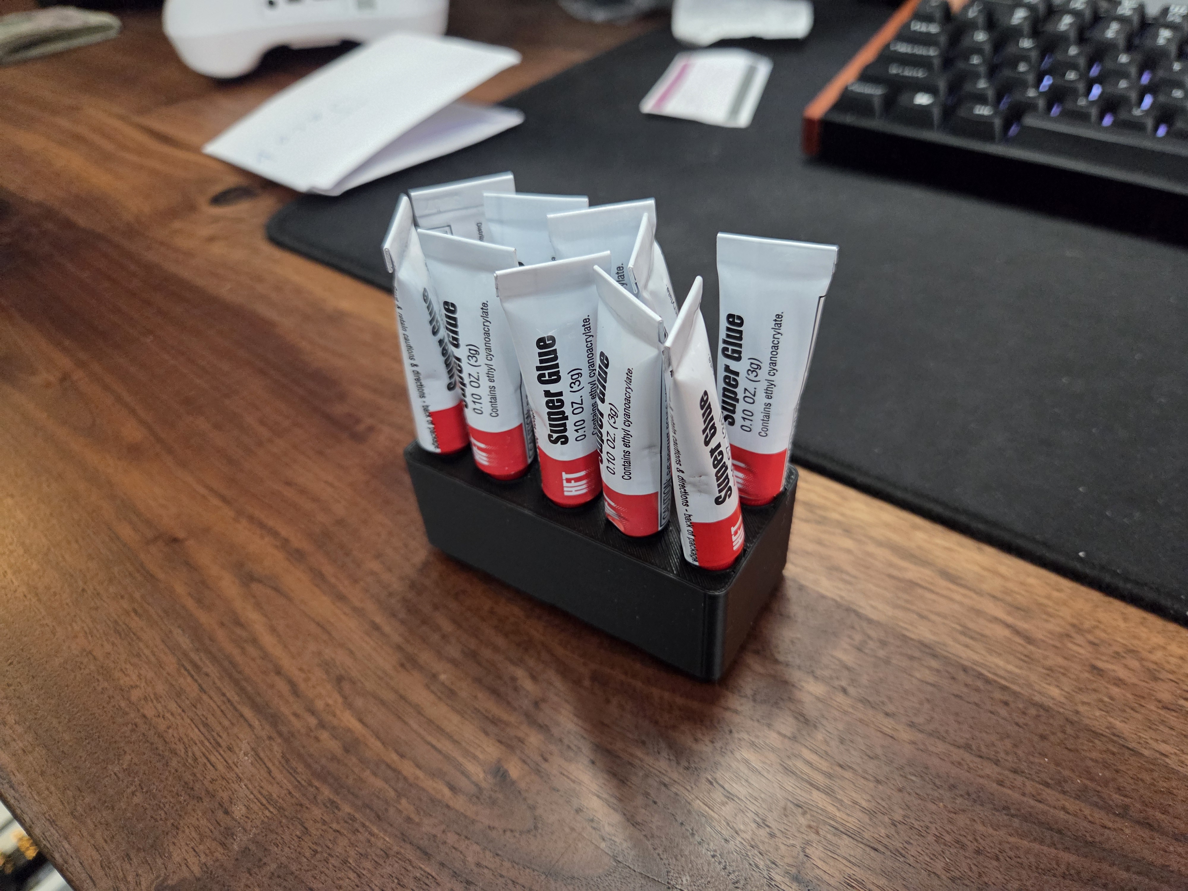 Gridfinity Super Glue Tube Holder