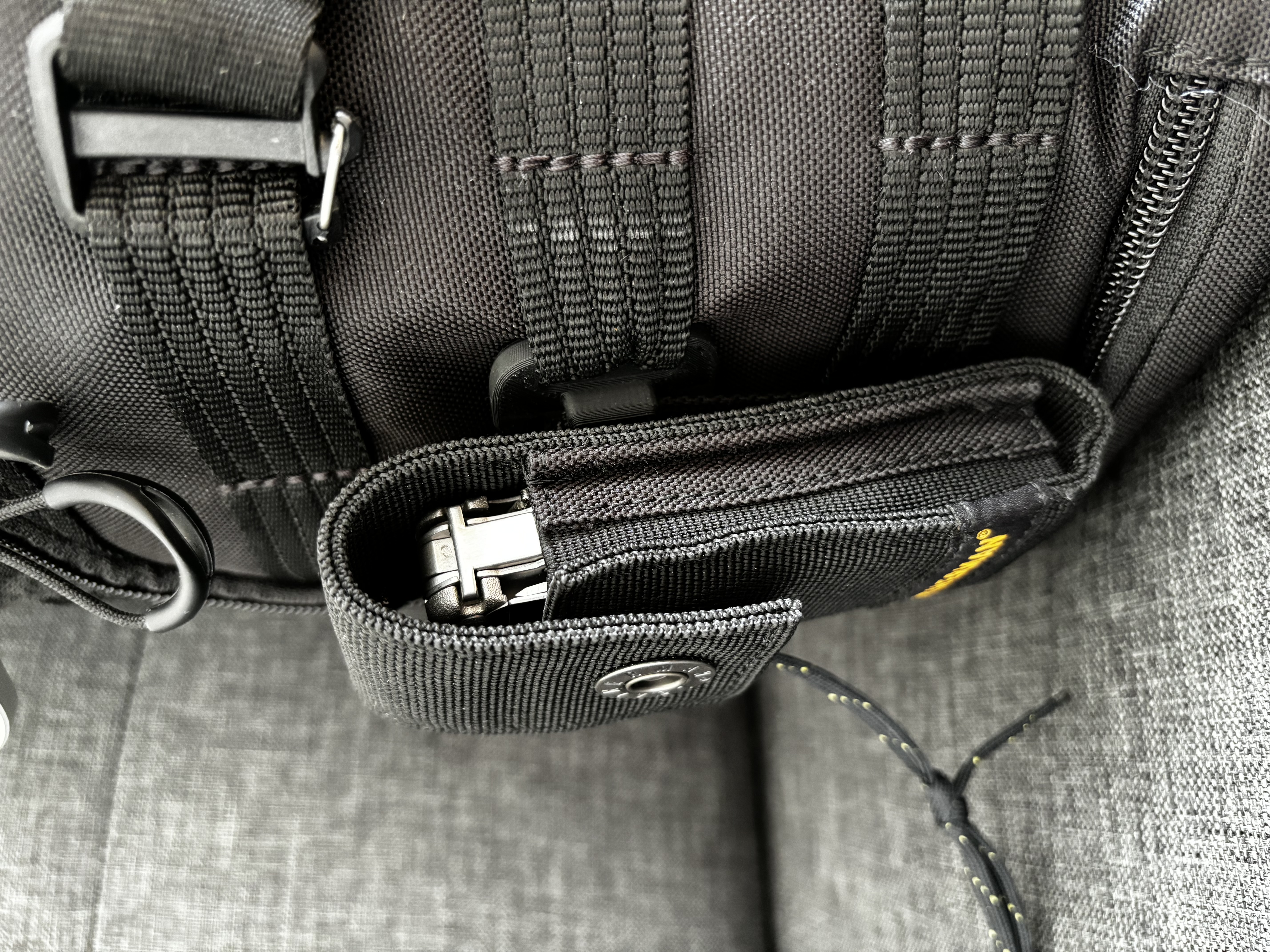 SlipLock (MOLLE style) flat clip for closed loop straps