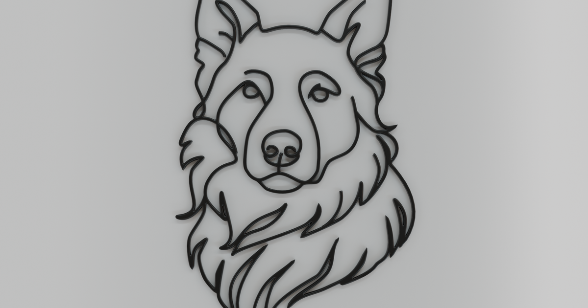 German Shepherd Wall Art: Minimalist Line Decor