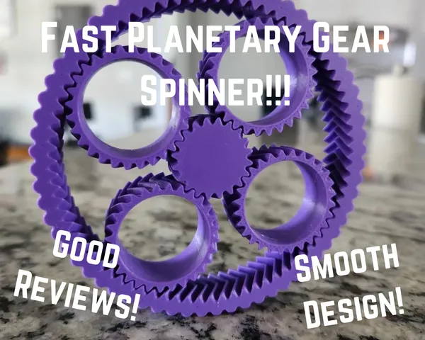 Fast Planetary Gear Spinner  (Print-In Place)