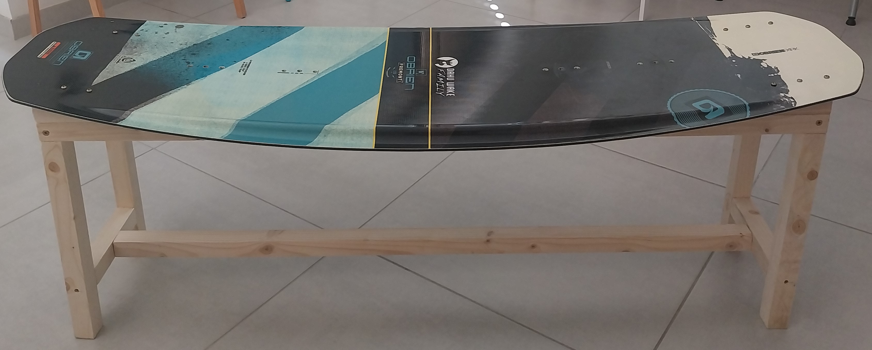 Supports for a wakeboard bench
