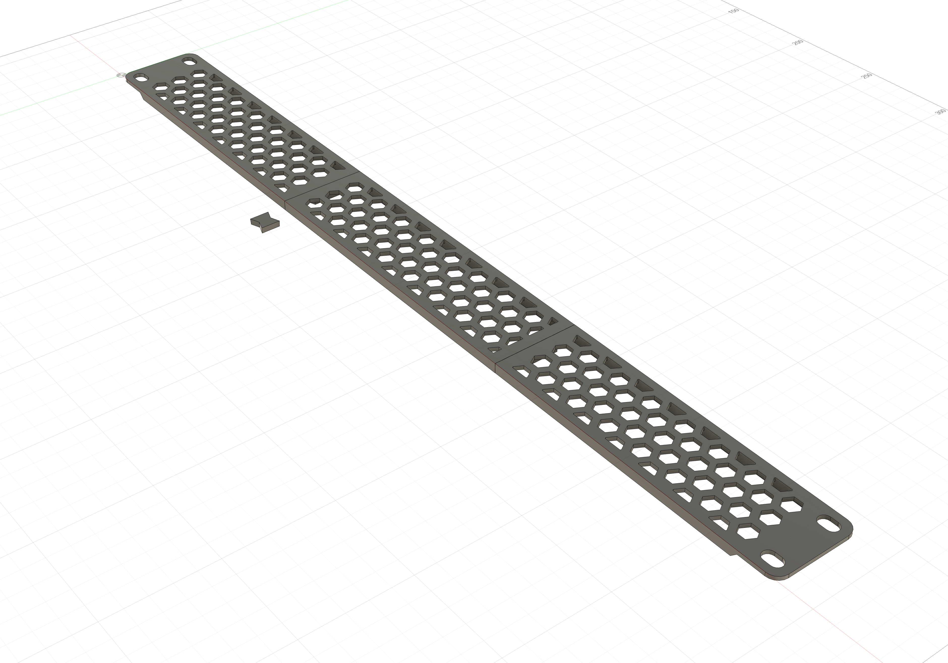 Miniatura 2 do modelo 3D 1U Server Rack Blank Panel with Hexagon Pattern