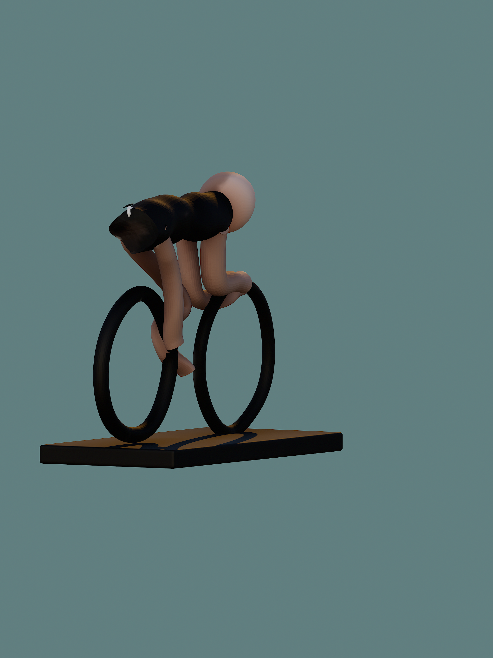Cyclist sculpture