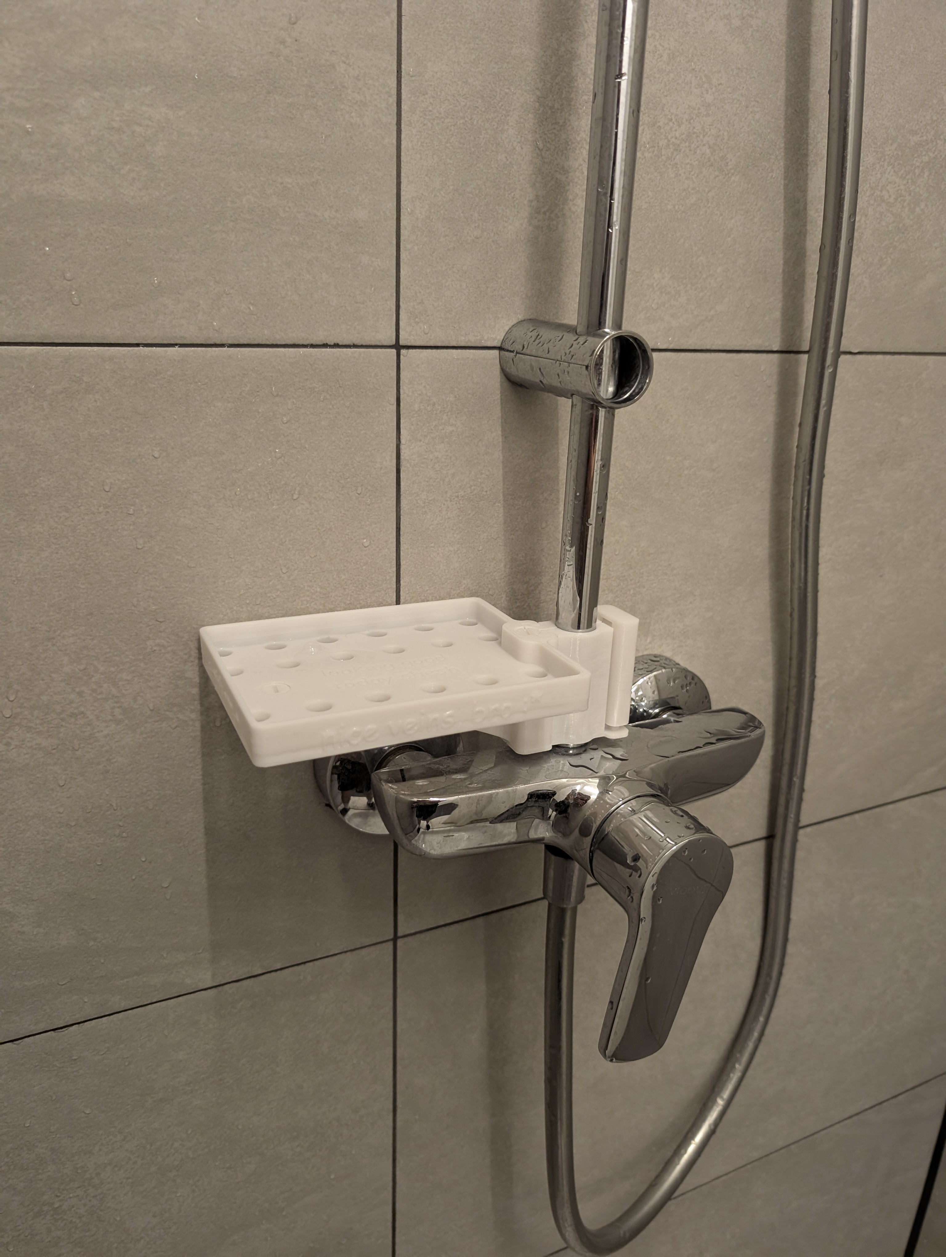 No Support Screwless Shower Shelf (ridiculously overengineered)