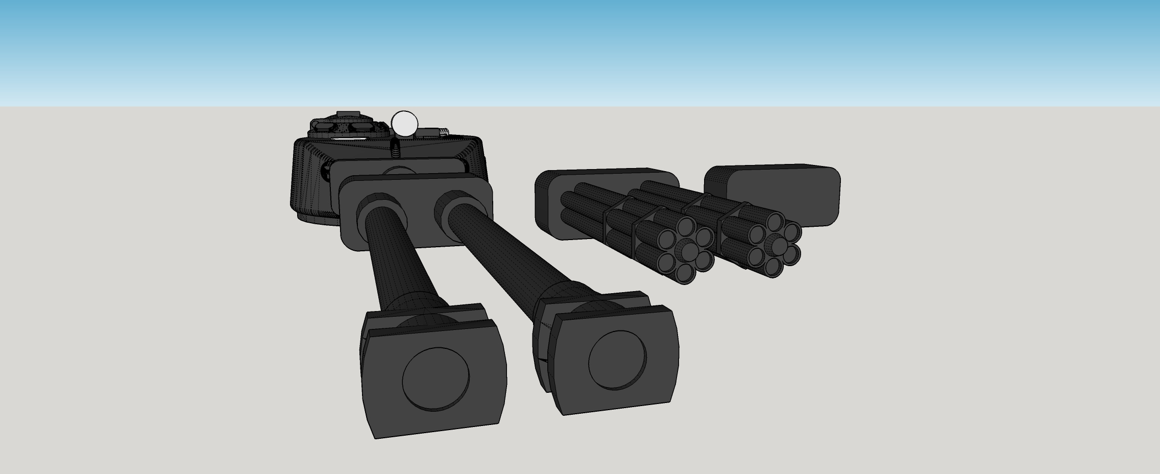 M4A3 Sherman Tank Turret - Alternative Barrels & Square Hover Nacelles