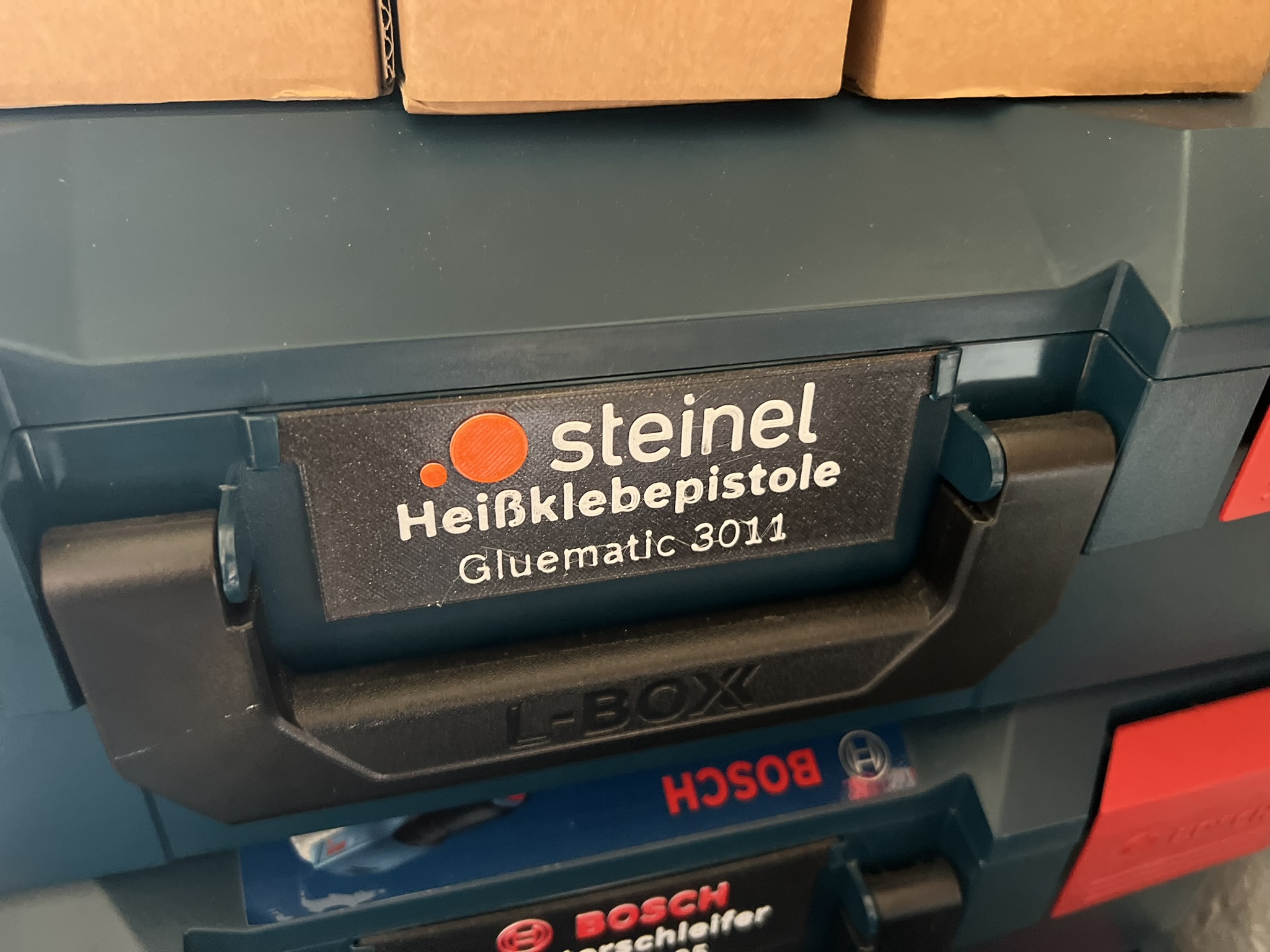 Steinel Glue Gun L-Boxx Label (EN/DE) 3D model thumbnail