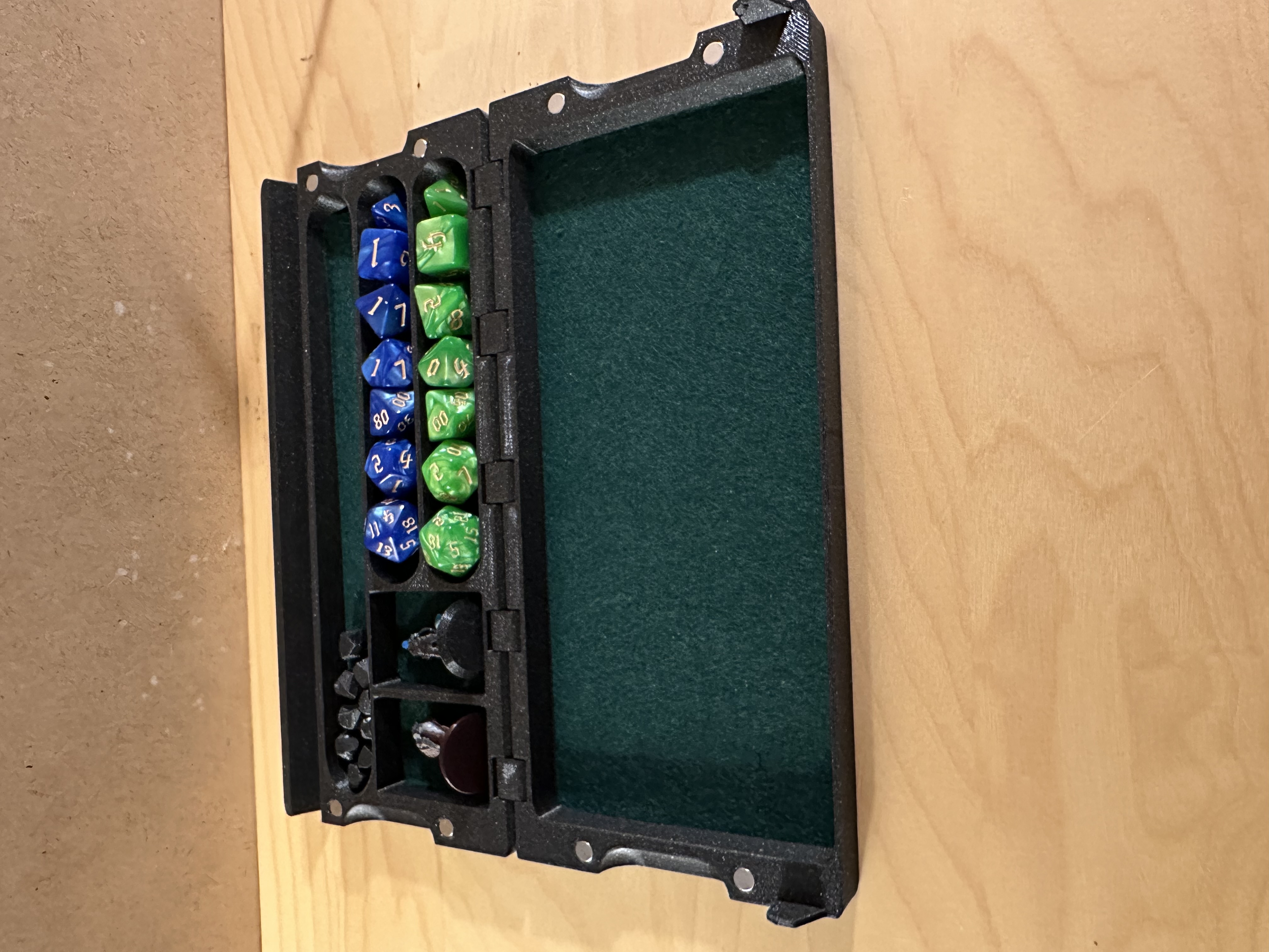 Dice Box / Rolling Tray / phone stand (print-in-place hinges!) - magnet insets