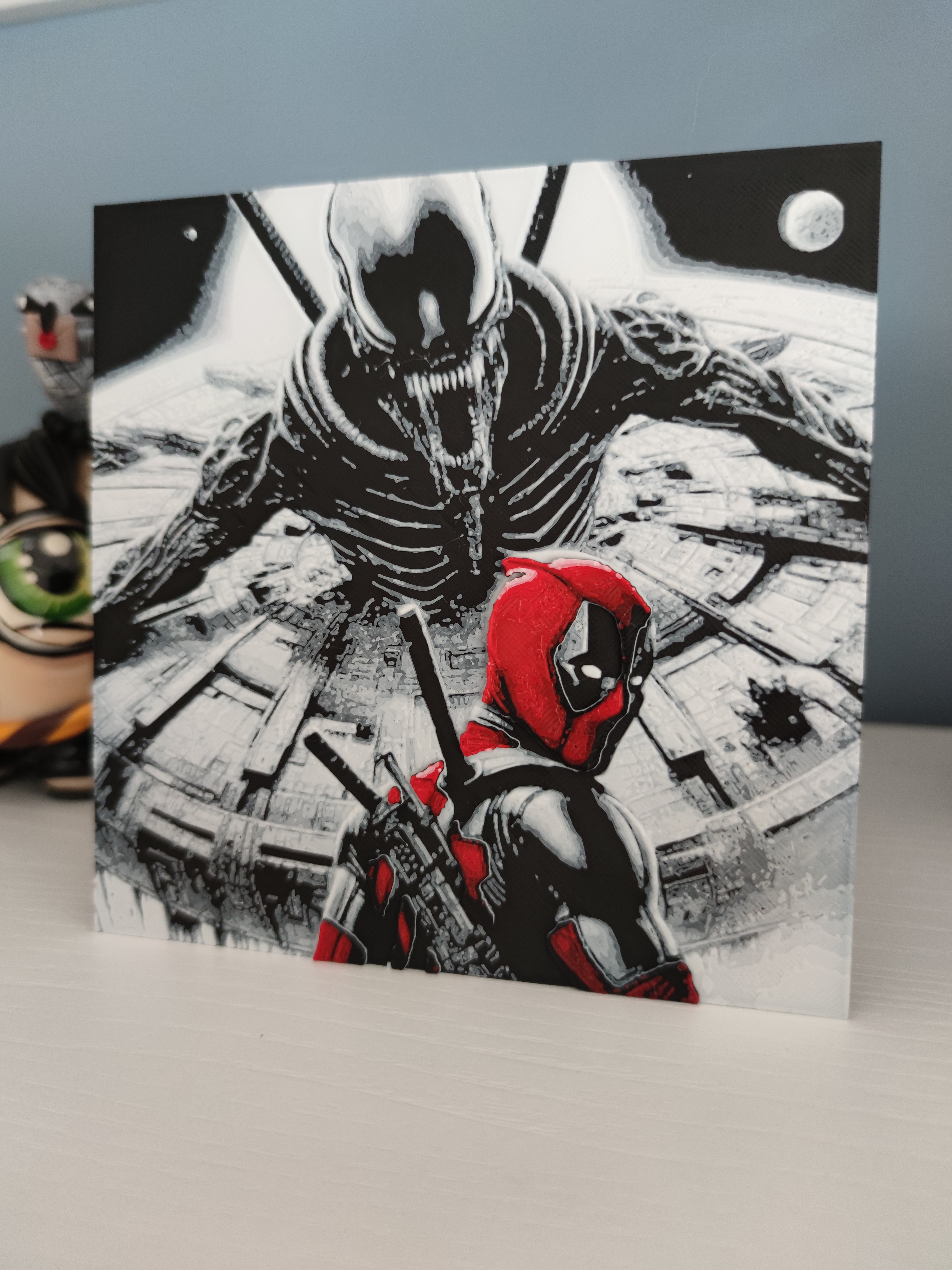 Miniatura 2 do modelo 3D Hueforge DeadPool vs Aliens