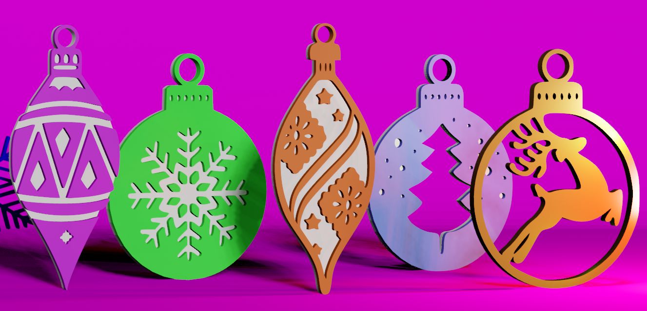 Various Christmas decorations for the tree