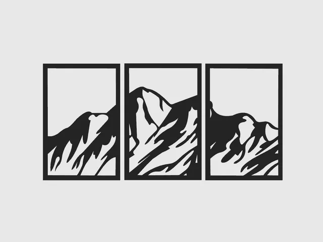 Moutains 3 parts/frames - wall art