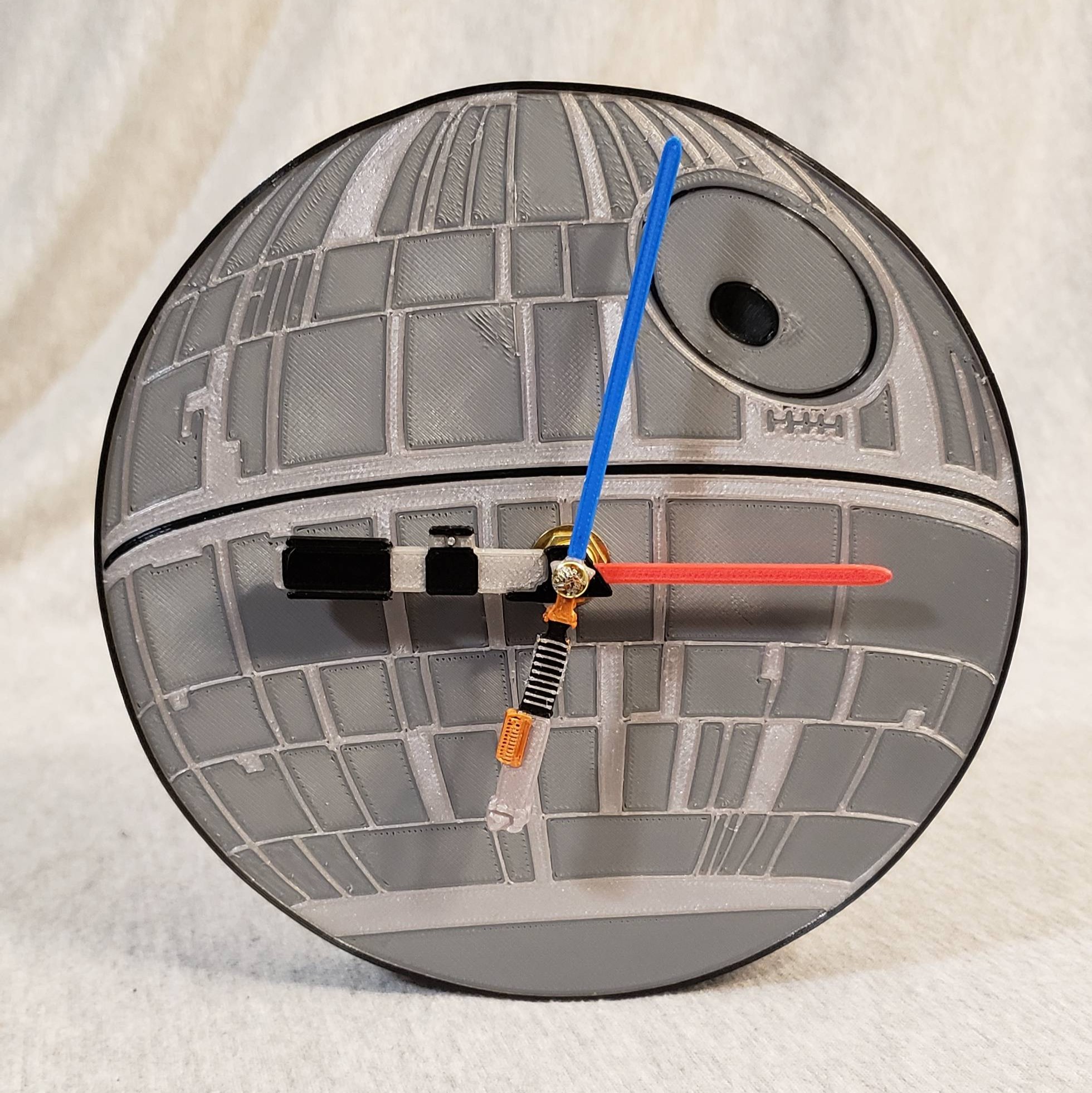 Star Wars - Death Star Clock Face with Lightsaber Hands and Clock Mechanism Housing!