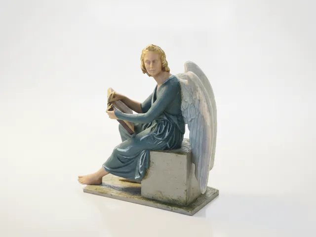 Classic Angel With Book Sculpture 3D Printable