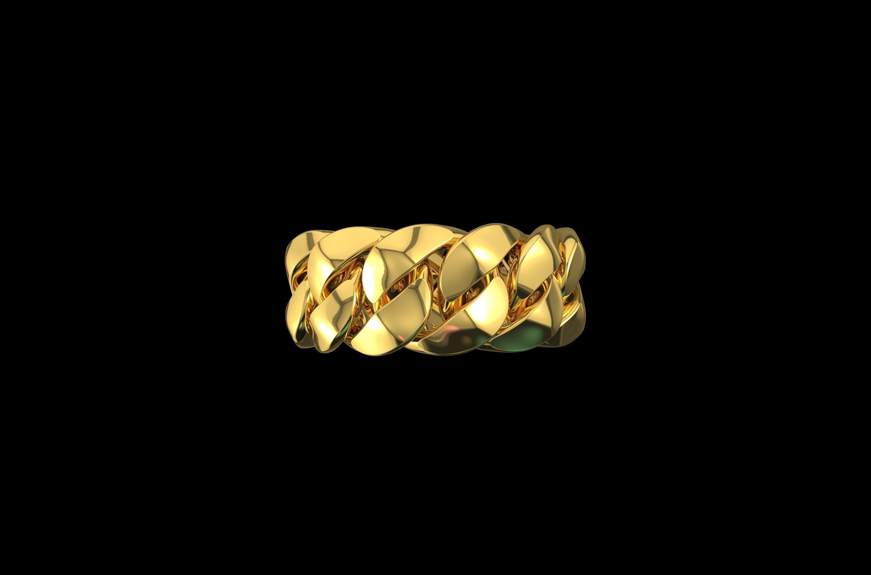 Miniatura 5 do modelo 3D Gold Cuban Link Ring