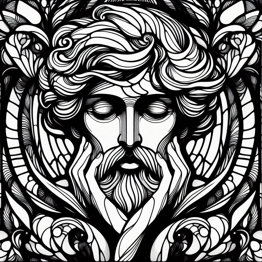 Wall art: His face (two colours)
