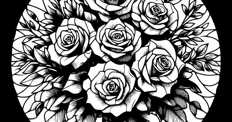 Wall art / fan: Bouquet of roses (two colours) by Nina Máčová ...