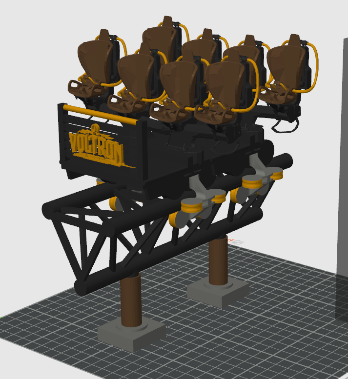 Miniatura 2 do modelo 3D Voltron Rollercoaster Train Model