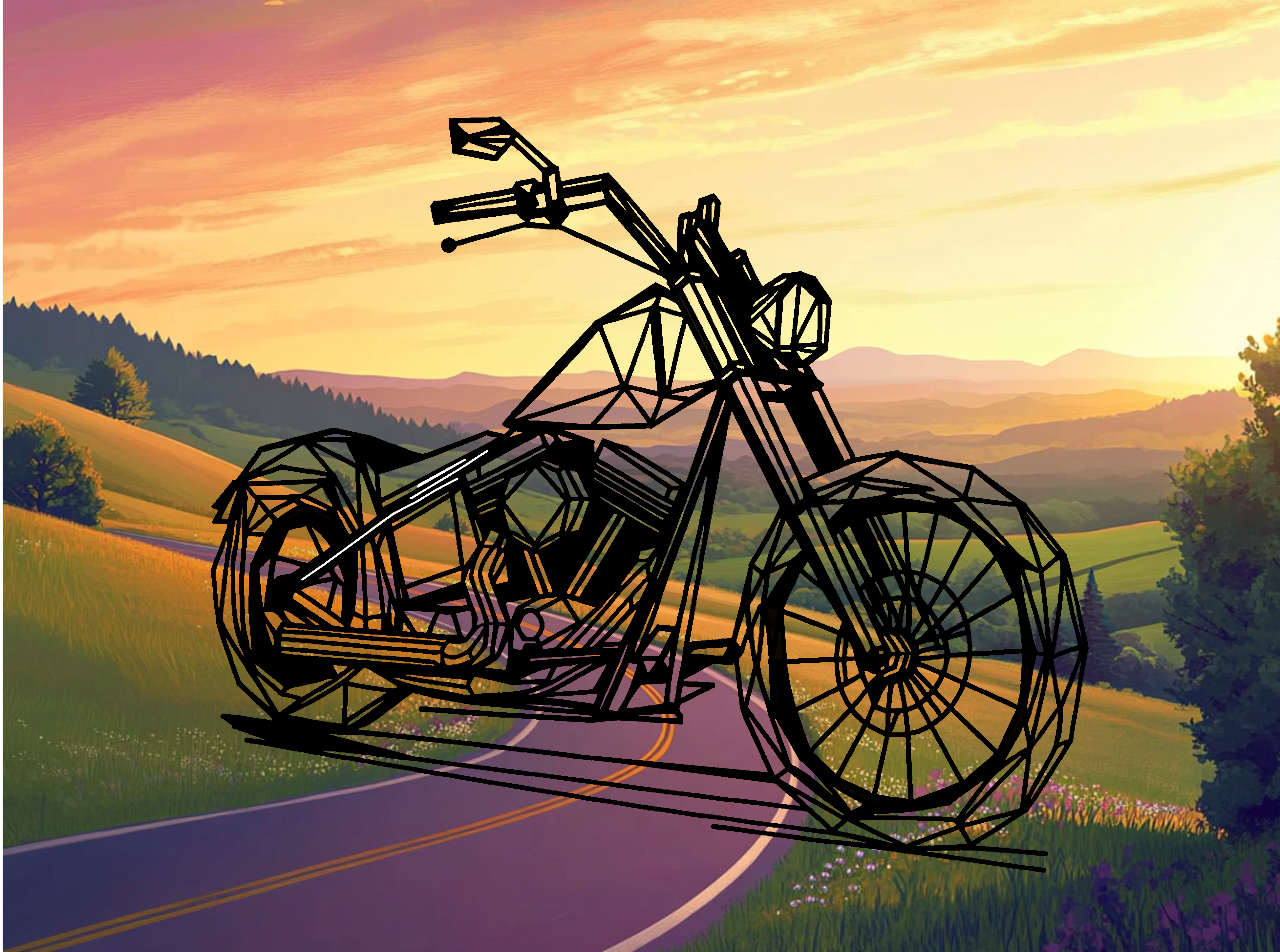 Geometric Chopper motorcycle - model 1