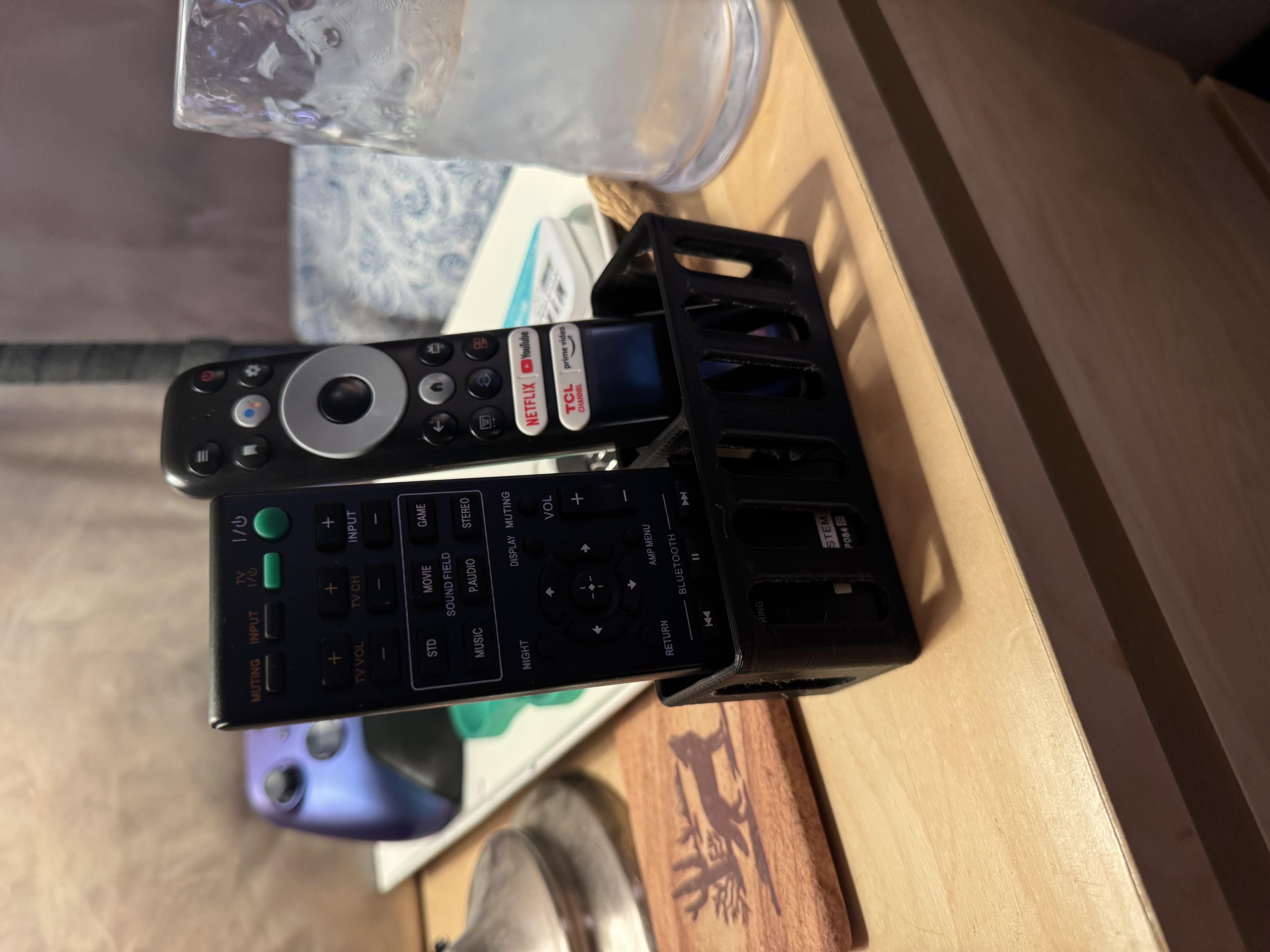 Dual Remote Holder for TV / AV / Sound System remotes