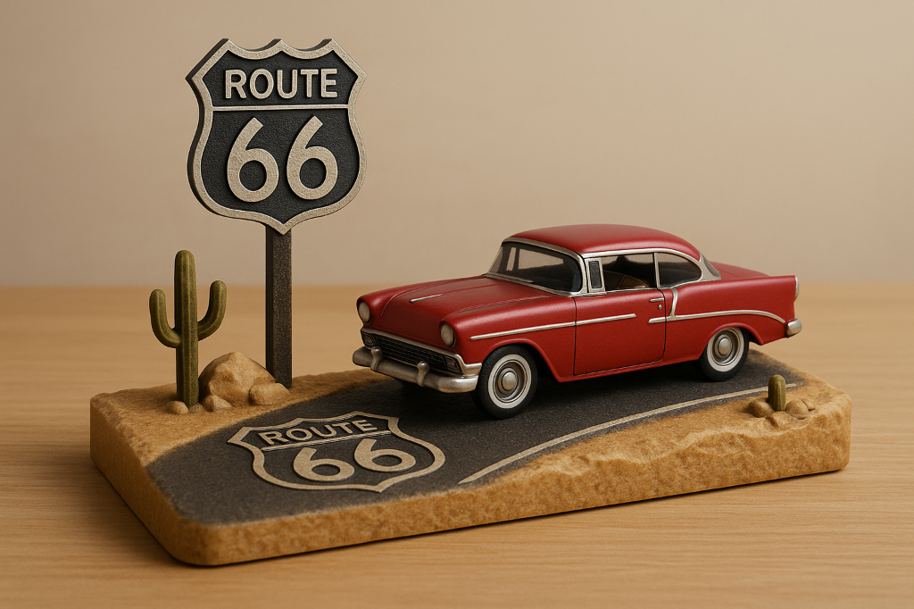 Route 66 Retro Car Diorama
