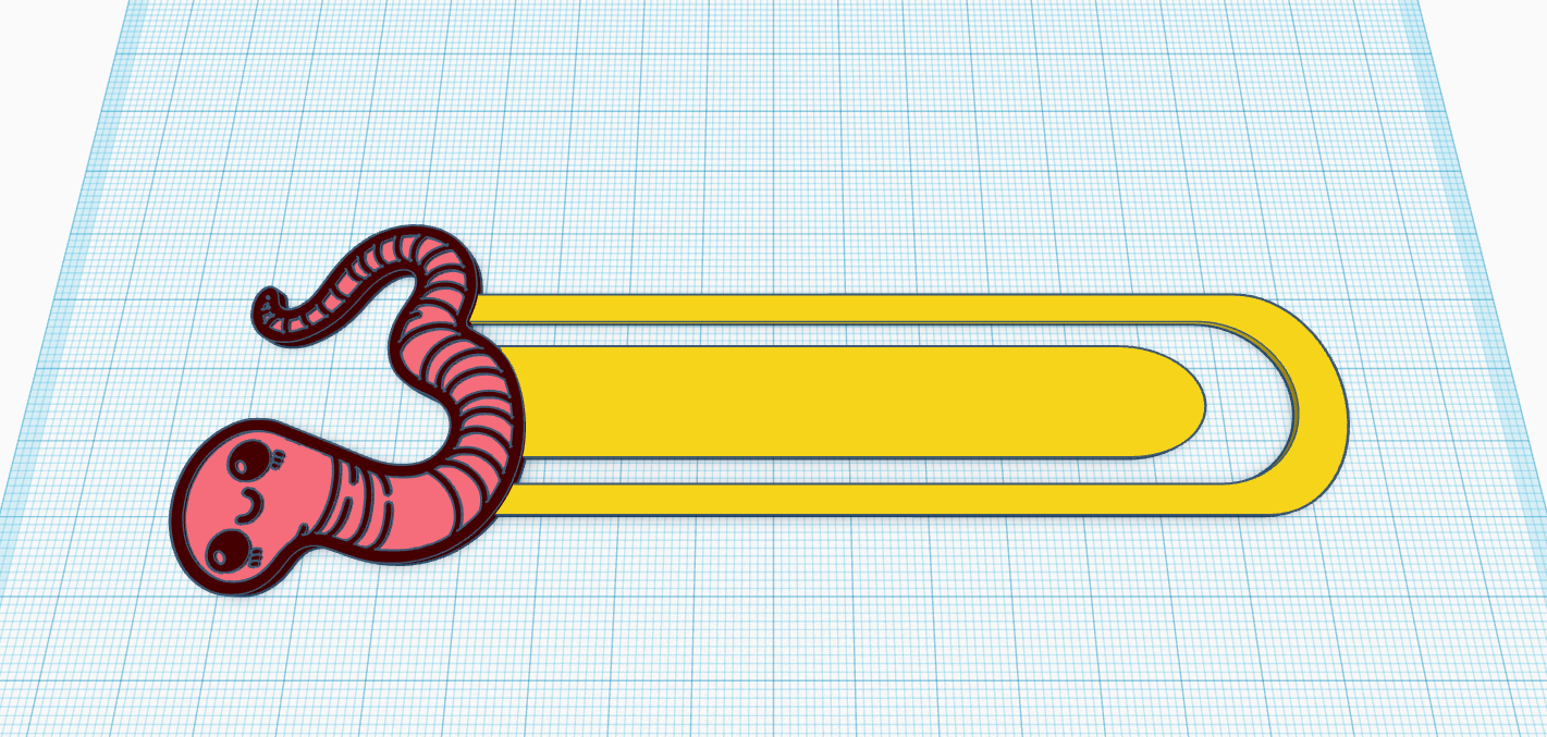 Miniatura 2 do modelo 3D Bookmark - Cute Earthworm
