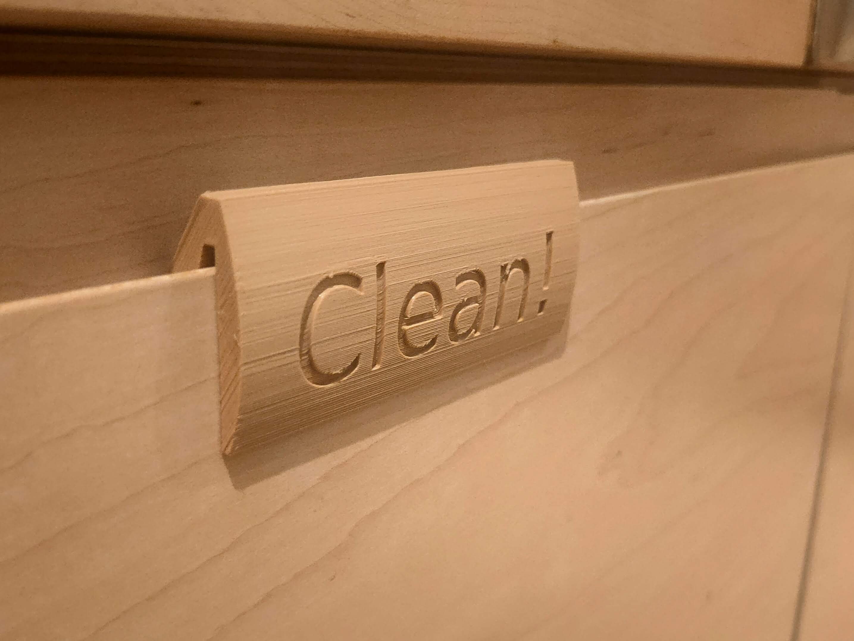 "J" Groove Dishwasher Sign.